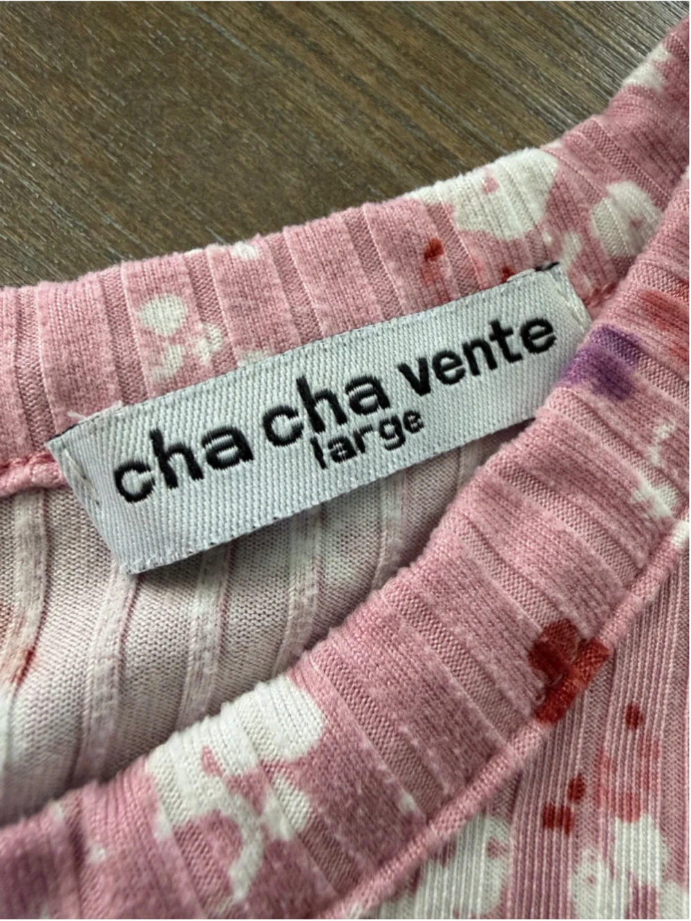 cha cha vente Floral Tank Top Size L Pink White. EUC